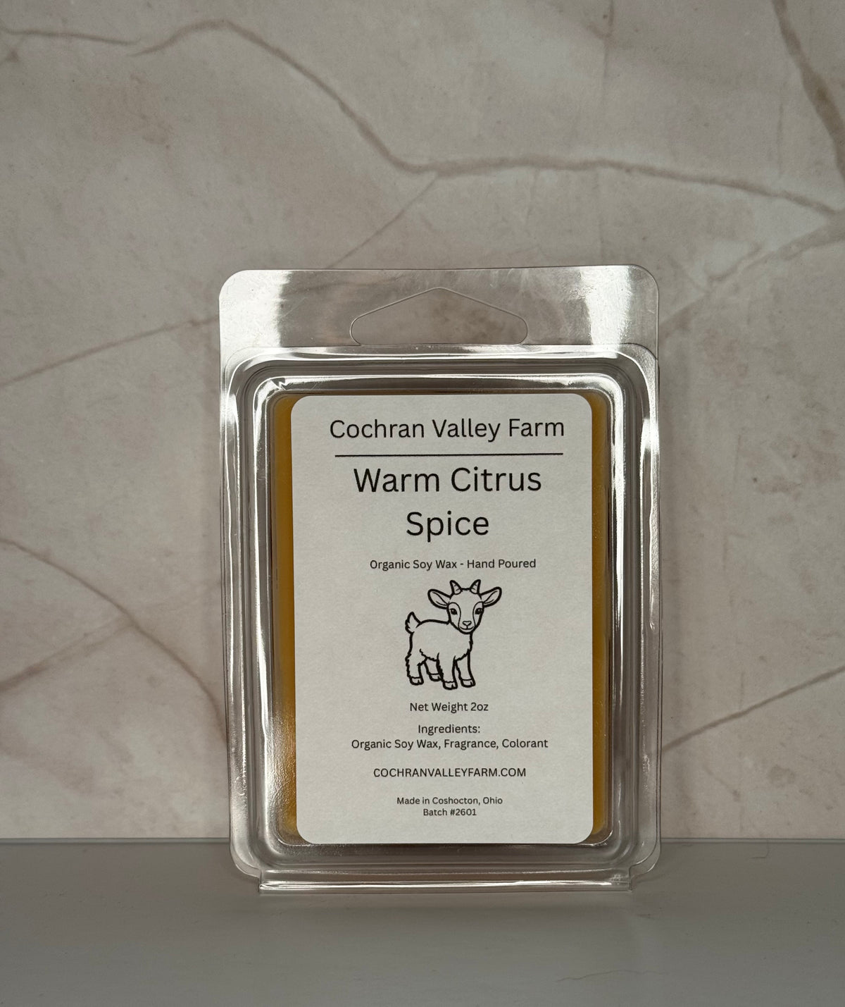 Warm Citrus Spice Organic Soy Wax Melt